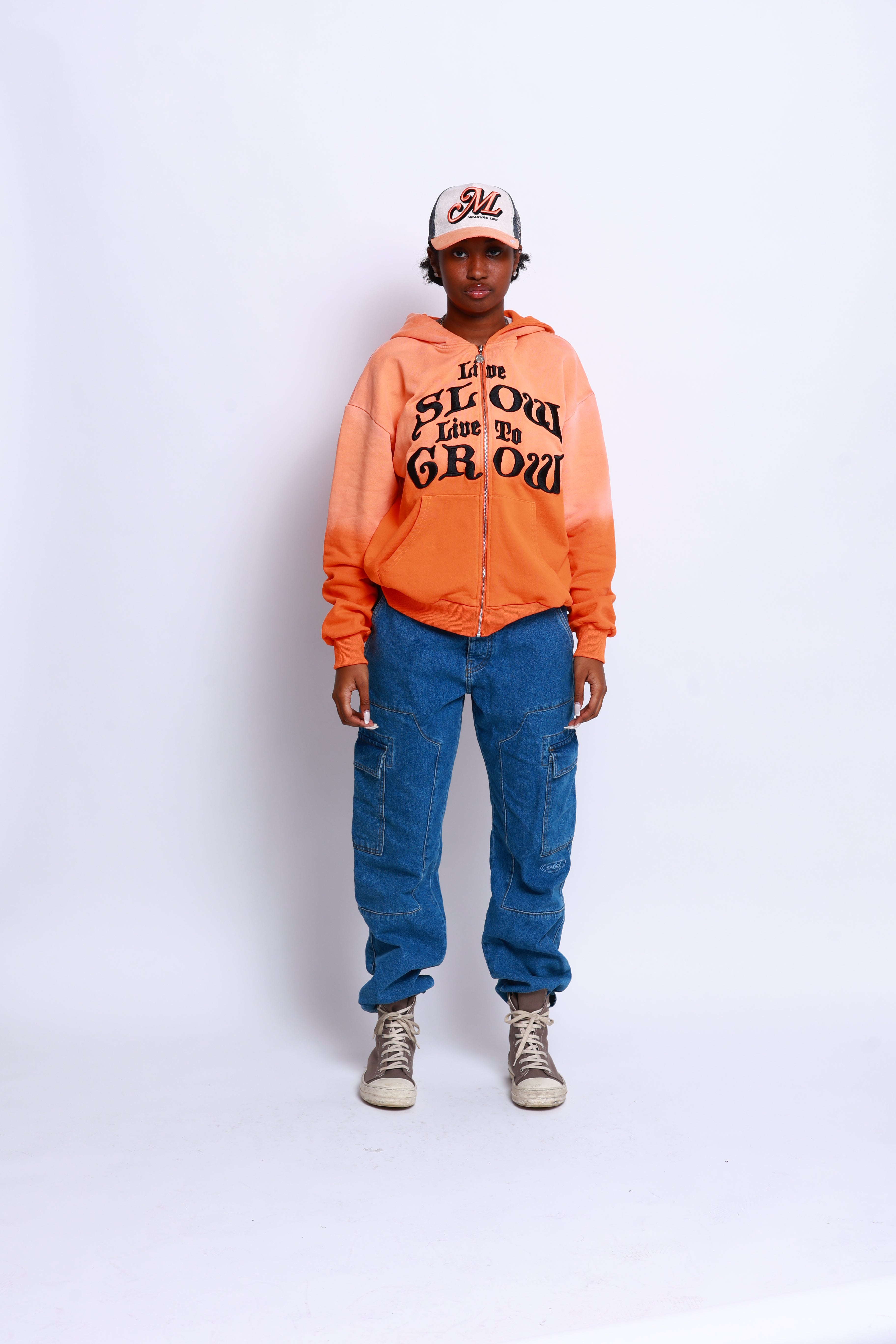 LIVE SLOW, LIVE TO GROW - ORANGE HOODIE