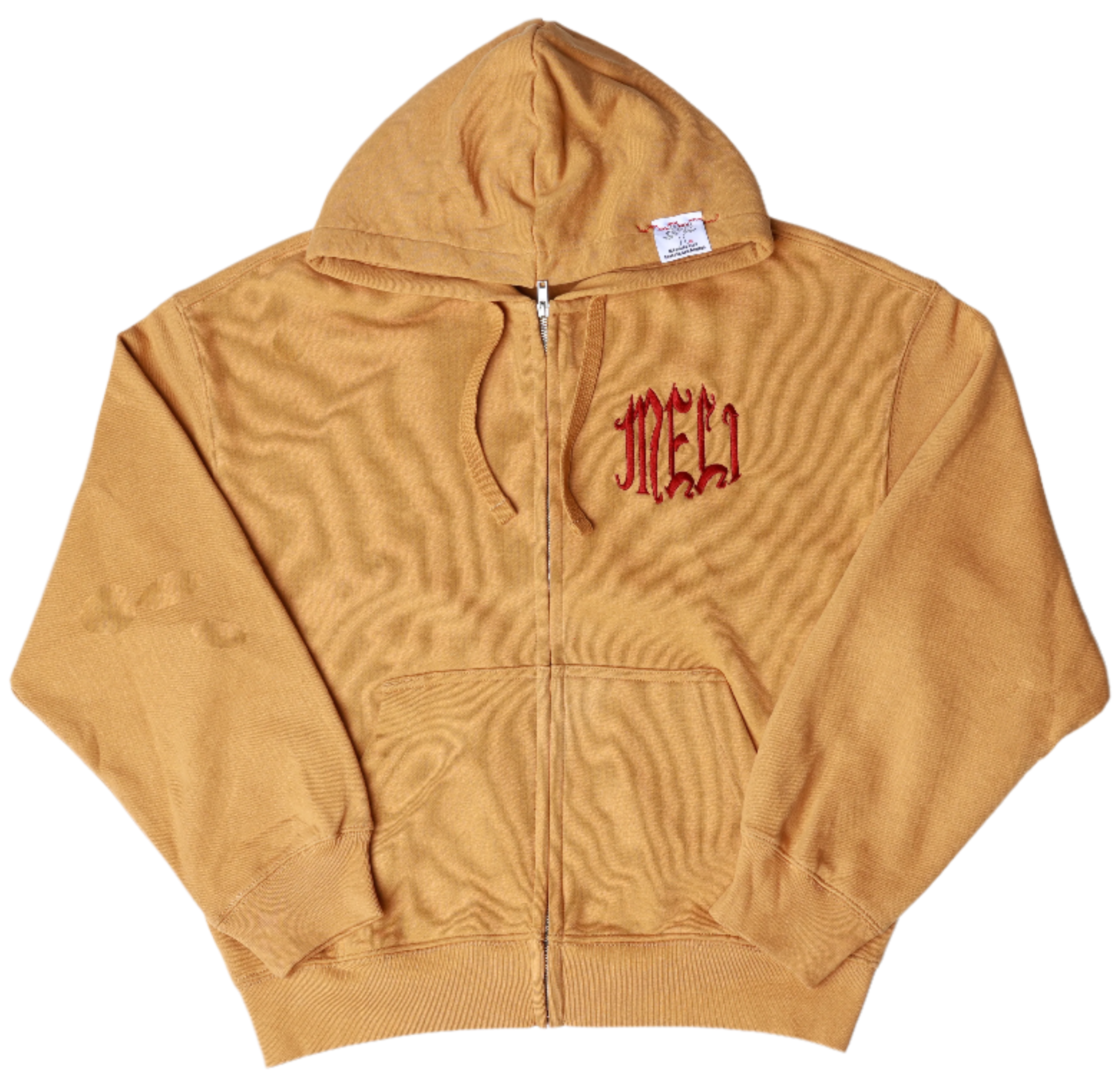 MELI LOGO ZIPPER HOODE - MUSTARD/RED