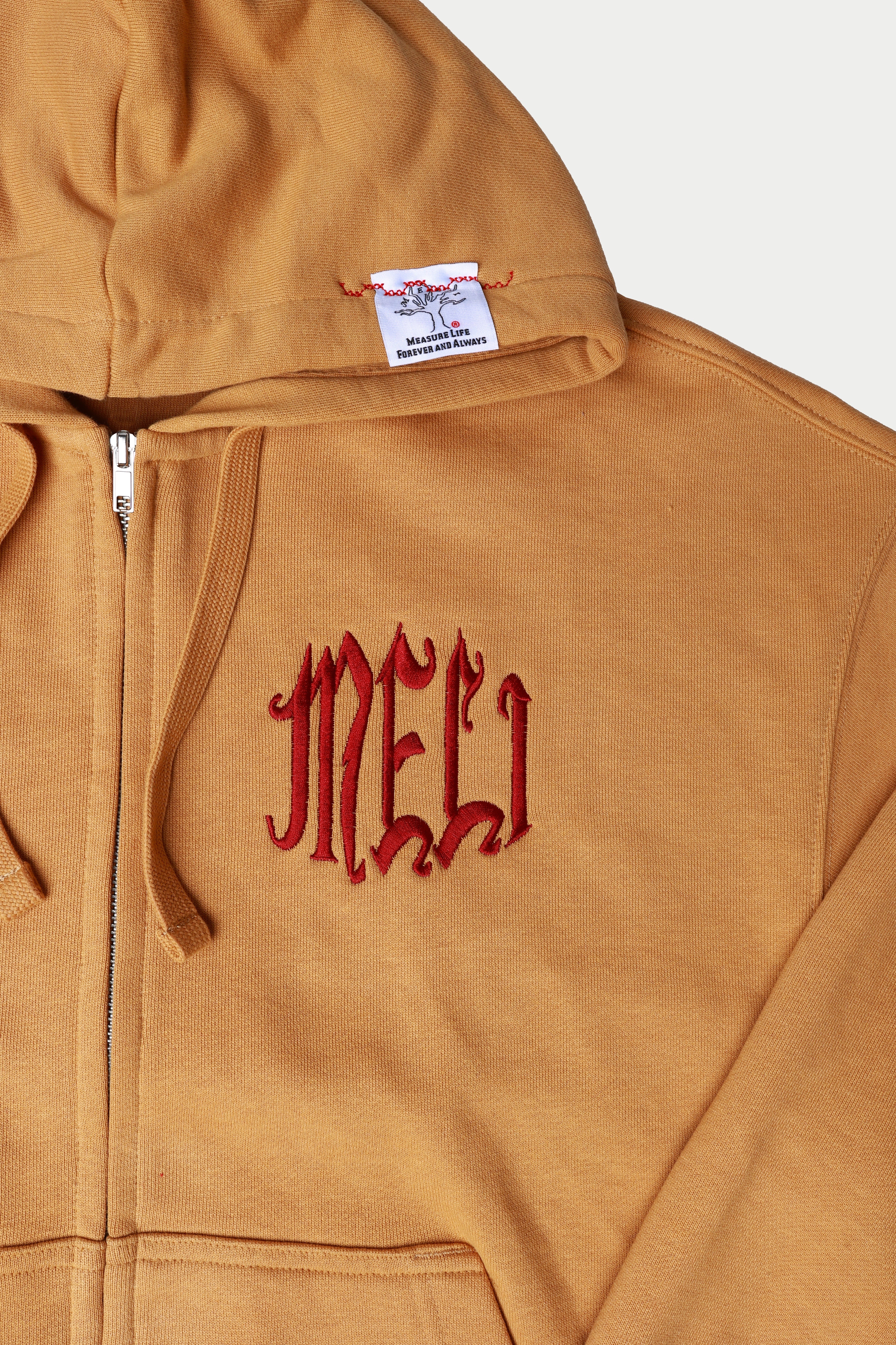 MELI LOGO ZIPPER HOODE - MUSTARD/RED